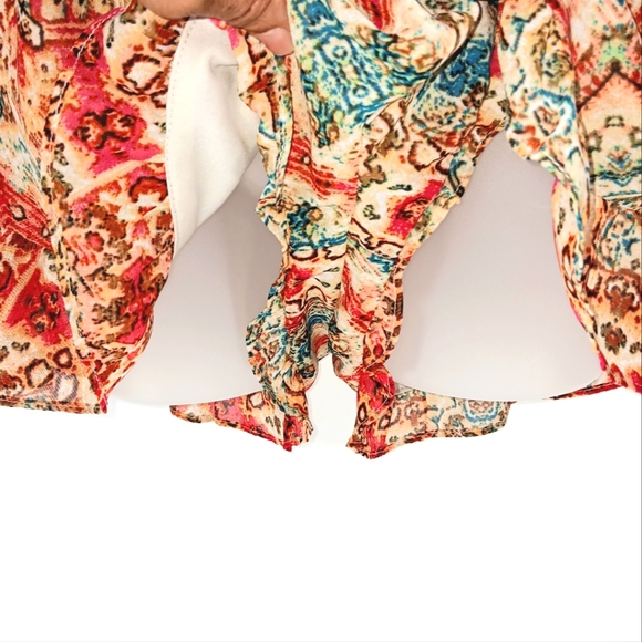 SHOW ME YOUR MUMU Rocky Multicolored Romper Boho Art to Wear Print Size Small - Picture 7 of 14